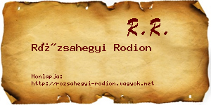 Rózsahegyi Rodion névjegykártya